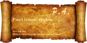 Pavlicsek Andos névjegykártya